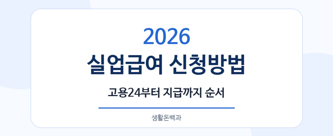 2026 실업급여 신청방법｜고용24 신청부터 지급까지 순서 총정리