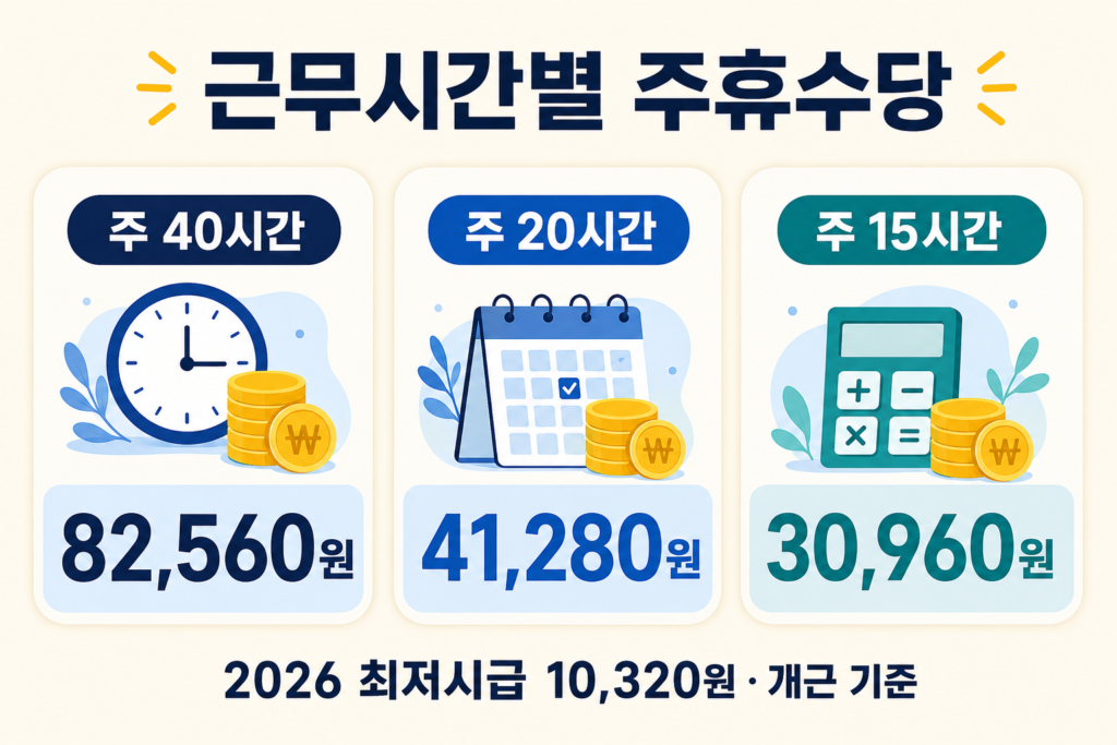 2026 주휴수당 조건과 근무시간별 계산법 설명 이미지 3