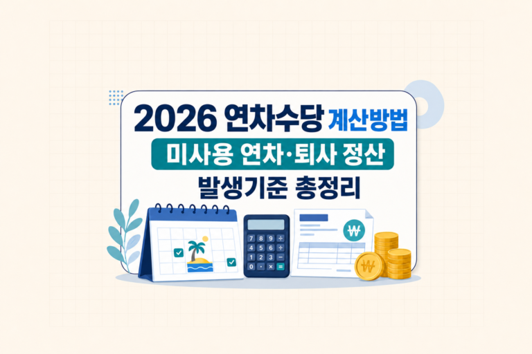 2026 연차수당 계산과 퇴사 정산 확인법 핵심 내용 대표 이미지