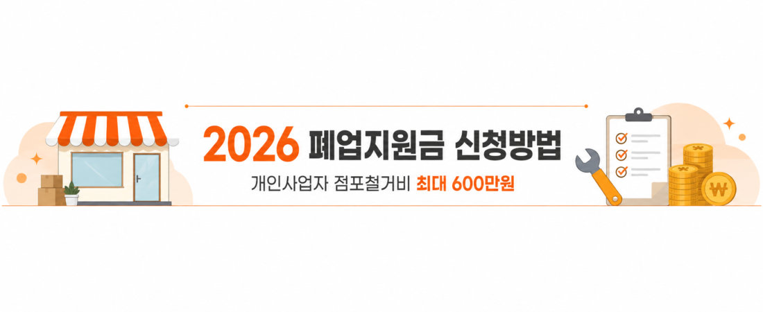 2026 폐업지원금 신청방법｜개인사업자 점포철거비 최대 600만원