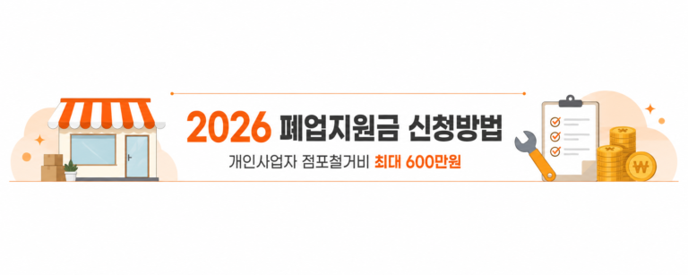 2026 폐업지원금 신청방법｜개인사업자 점포철거비 최대 600만원 핵심 내용 대표 이미지