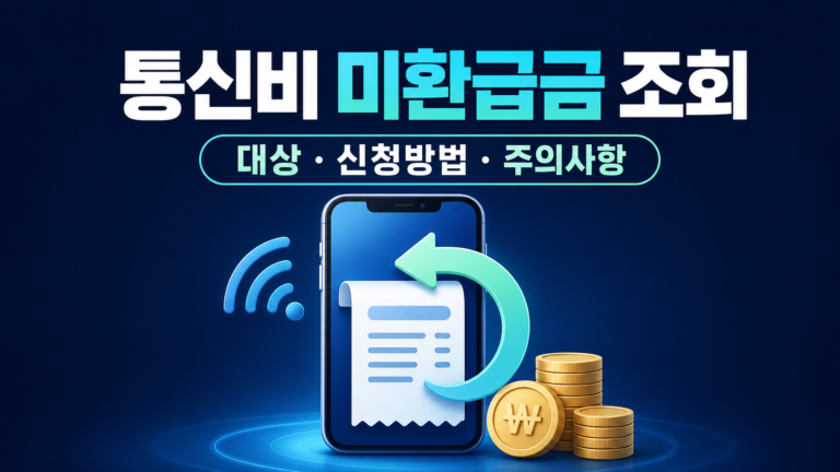 통신비 미환급금 조회 휴대폰 요금 환급 신청방법 핵심 내용 대표 이미지
