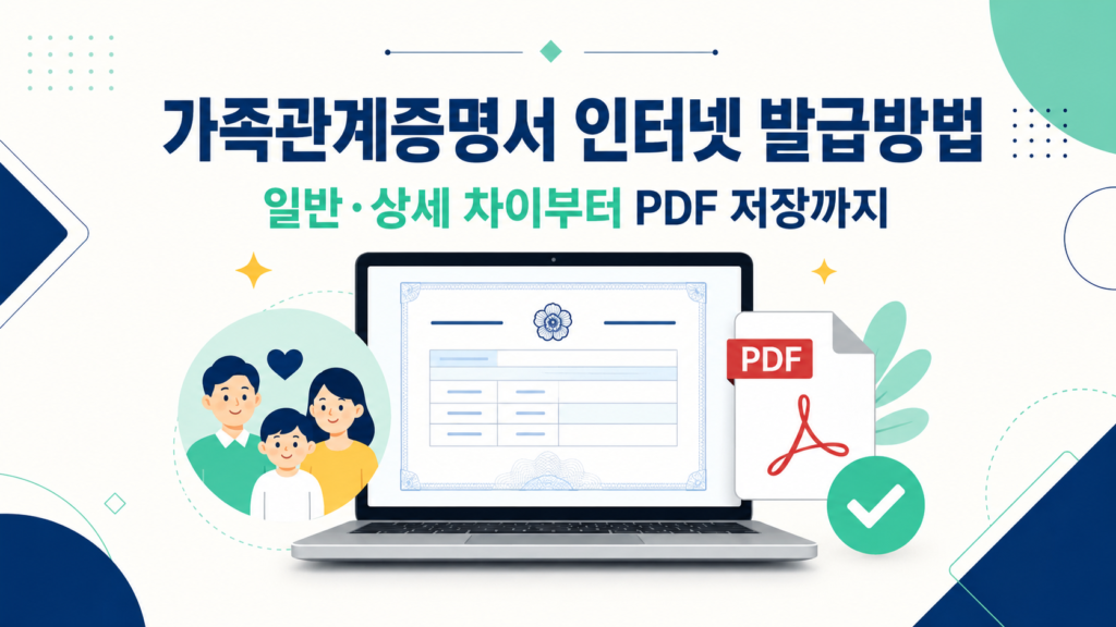 가족관계증명서 인터넷 발급방법 일반·상세 차이와 PDF 저장 설명 이미지 9