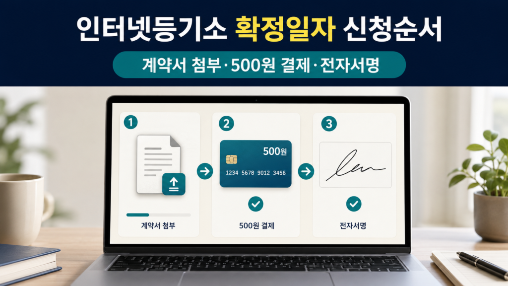 확정일자 인터넷 신청과 전입신고 차이 설명 이미지