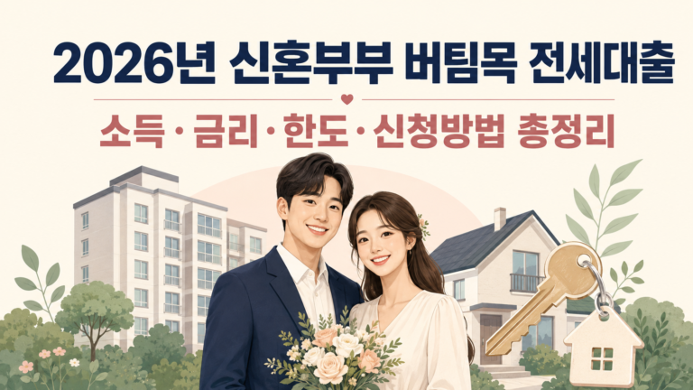 2026 신혼부부 버팀목 전세대출 한도 계산법 핵심 내용 대표 이미지