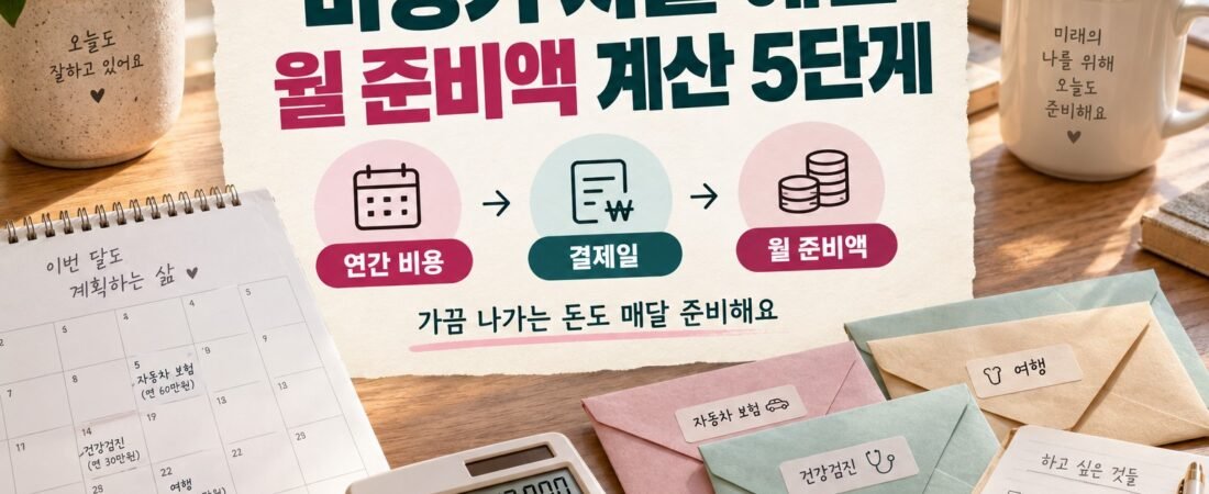 비정기 지출 예산 짜는 법: 월 준비액 계산 5단계
