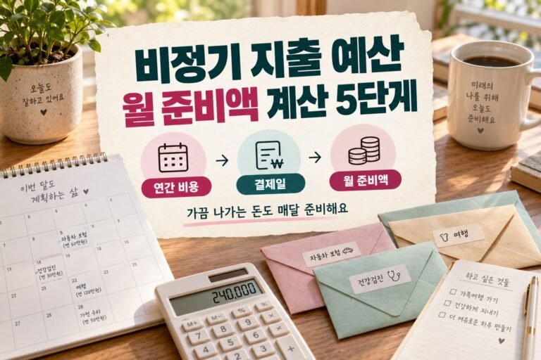 비정기 지출 예산과 월 준비액 계산 5단계