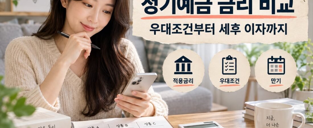 정기예금 금리 비교 방법: 우대조건·세후 이자 확인 4단계