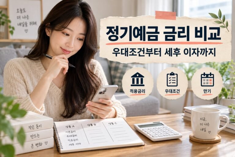 정기예금 금리 비교: 우대조건, 적용금리와 세후 이자 확인