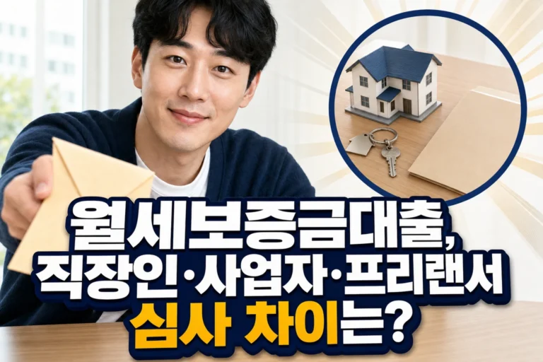 월세 보증금 대출을 알아보는 근로소득자·사업소득자·프리랜서의 서류 비교