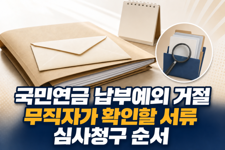 국민연금 납부예외 거절 시 무직자가 확인할 서류와 심사청구 순서