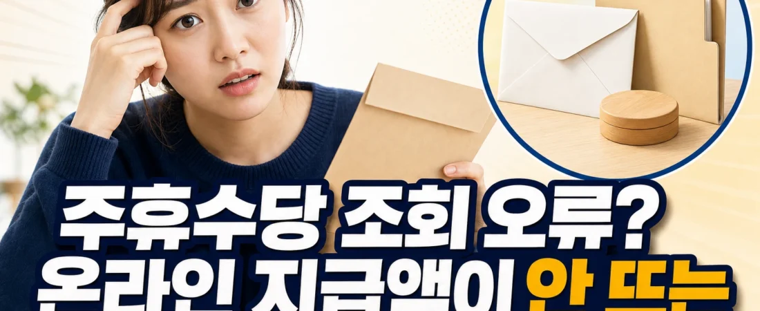주휴수당 조회 오류? 온라인 지급액이 안 뜨는 이유와 확인 순서