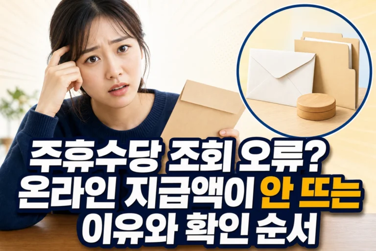 주휴수당 조회 오류? 온라인 지급액이 안 뜨는 이유와 확인 순서 핵심 내용 대표이미지