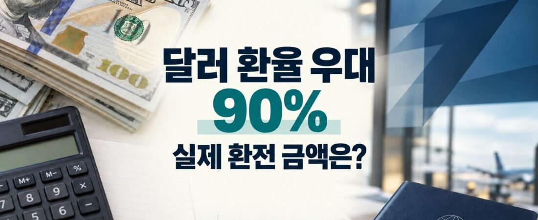 달러 환율 우대 90%, 실제 환전 금액은 어떻게 계산할까요?