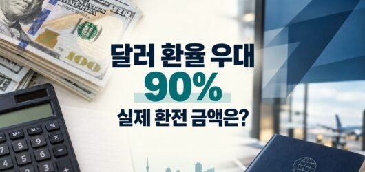 달러 환율 우대 90%, 실제 환전 금액은 어떻게 계산할까요?