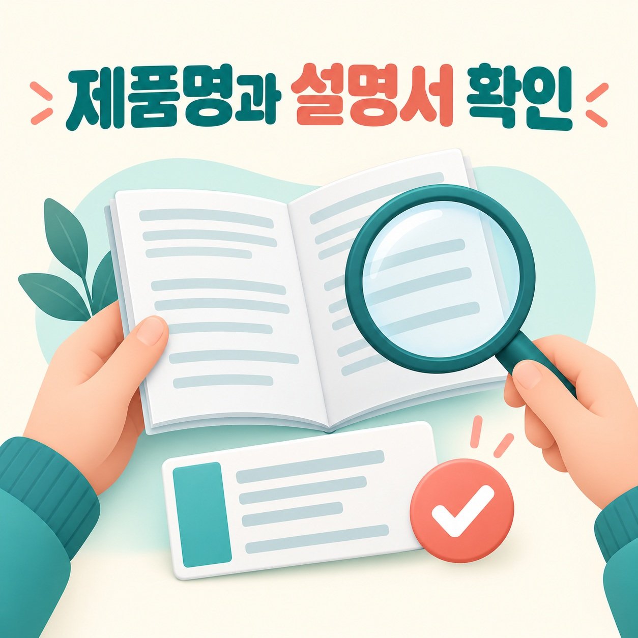 제품명과 공식 사용설명서를 확인하는 설명 그림